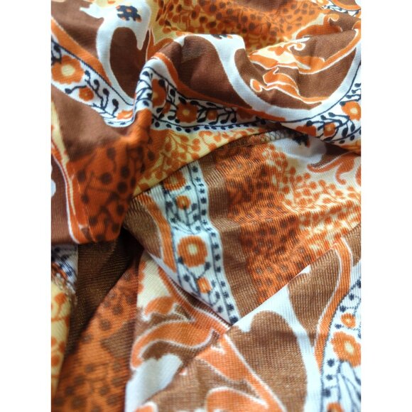 Vintage 70s Rose Marie Reid Womens Long Nylon Dress Cowl Neck Medium Retro - Picture 9 of 14